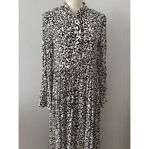Mare Mare x Anthropologie Lynda Leopard Print Black & White Maxi Dress Size XS